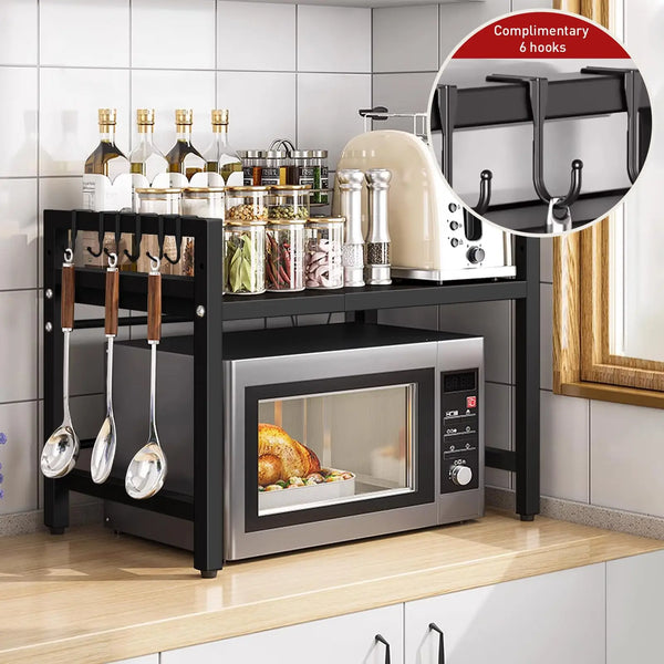 Adjustable Microwave Storage Shelf Organizer