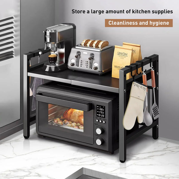 Adjustable Microwave Storage Shelf Organizer
